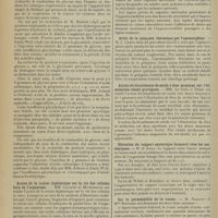 0392 - Page 380 - Sociétés savantes. Société de biologie. (Séance du 22 février 1913). Recherche de l'insuffisance glycolytique par la mesure du quotient respiratoire. MM. Achard et Desbouis / Action de la toxine diphtérique sur la vie des cellules hors de l'organisme. MM. Levaditi et Mutermilch / Insuffisance surrénale et sensibilité à la strychnine. MM. J. Camus et R. Porak / Arrêt de la polypnée thermique par l'apomorphine. M. J. Camus / Action du bicarbonate de soude à dose moyenne sur l'élimination rénale provoquée. MM. Le Noir et Théry / Elévation du rapport azoturique humoral chez les azotémiques. M. A. Javal / Sur la perméabilité de la vessie. M. Nicloux et Mlle Nowicka