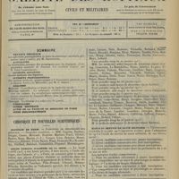 0413 - Page 401 - Sommaire / Chronique et nouvelles scientifiques. Hôpitaux de Paris / Asiles publics d'aliénés de la Seine / Guerre / Ecole du service de santé militaire / Renseignements