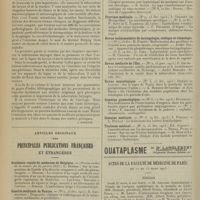 0426 - Page 414 - Livres nouveaux. La tuberculose du larynx et des voies respiratoires supérieures, par F.-J. Collet... [J. Fournié] / Articles originaux des principales publications françaises et étrangères. Académie royale de médecine de Belgique / Gazette médicale de Nantes / Lyon médical / Presse médicale / Progrès médical / Province médicale / Revue hebdomadaire de laryngoloie, otologie et rhinologie / Revue médicale de l'Est / Revue neurologique / Semaine gynécologique / Semaine médicale / Toulouse médical / Actes de la Faculté de médecine de Paris du 10 au 15 mars 1913. Thèses