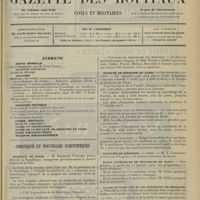 0445 - Page 433 - Sommaire / Chronique et nouvelles scientifiques. Hôpitaux de Paris / Faculté de médecine de Paris / Facultés de médecine / École supérieure de pharmacie de Nancy / La loi de trois ans et les étudiants en médecine