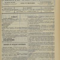 0477 - Page 465 - Sommaire / Chronique et nouvelles scientifiques. Hôpitaux de Paris / Facultés de médecine / Écoles de médecine / Faculté libre de Lille / La loi de trois ans et les étudiantes en médecine / Ligue française pour l'hygiène scolaire