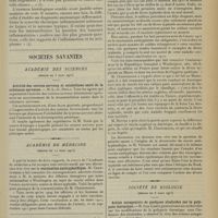0485 - Page 473 - Fibrome de la face dorsale de la main consécutif à une traumatisme ; par R. Ducastaing... / Sociétés savantes. Académie des sciences. (Séance du 3 mars 1913). Activité des centres nerveux et catabolisme azoté de la substance nerveuse. M. L.-C. Soula / Académie de médecine. (Séance du 11 mars 1913). Vaccination antityphoïdique. M. Chantemesse / Société de biologie. (Séance du 8 mars 1913). Action antagoniste de quelques alcaloïdes sur la polypnée thermique. M. Jean Camus