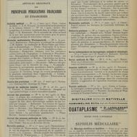 0489 - Page 477 - Livres nouveaux. Thérapeutique des maladies infectieuses. [Bibliothèque de thérapeutique Gilbert et Carnot], par MM. Garnier, Nobécourt, Noc et P. Lereboullet. [B. Gayard] / Articles originaux des principales publications françaises et étrangères. Bulletin médical / Deutsche medizinische Wochenschrift / Gazette des praticiens / Journal de médecine interne / Journal des praticiens / Journal des sciences médicales de Lille / Marseille médical / Medizinische Blätter / Montpellier médical / Münchener medizinische Wochenschrift / Normandie médicale / Pédiatrie pratique / Revue hebdomadaire de laryngologie, otologie et rhinologie / Revue médicale de l'Est / Semaine médicale / Tunisie médicale / Notes pour l'internat. Syphilis médullaire