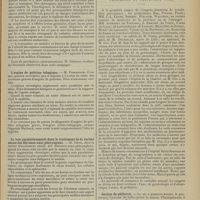 0629 - Page 617 - Sociétés savantes. Académie de médecine. (Séance du 1er avril 1913). Des enseignements médicaux de la guerre des Balkans (campagne de Thrace). M. Delorme / L'angine de poitrine tabagique. M. Fiessinger / La voie paralatéronasale dans le traitement de la variété nasale des fibromes naso-pharyngiens. M. Sieur / Explication théorique des données du galvanomètre d'Einthoven dans le traitement des maladies du coeur. M. Lesage / Congrès de gynécologie d'obstétrique et de pédiatrie. (VIIe session, Lille 25-28 mars 1913). Section de pédiatrie