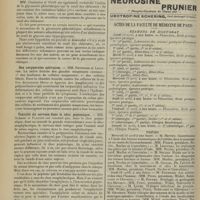 0698 - Page 686 - Sociétés savantes. Société de biologie. (Séance du 5 avril 1913). Indépendance de la sécrétion uréique et de la sécrétion glycosique provoquée par la phloridzine. MM. H. Chabanier et Ovell / Des corpuscules salivaires. MM. Retterer et Lelièvre / Toxicité du cerveau dans le choc peptonique. MM. Achard et Flandin / Existe-t-il une action désanaphylactisante propre aux eaux minérales ? (Première note : recherches sur quelques eaux transportées). MM. A. Chassevant, J. Galup et J. Poirot-Delpech / Actes de la Faculté de médecine de Paris. Examens de doctorat / Thèses