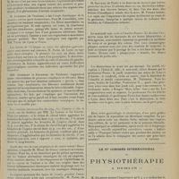 0709 - Page 697 - Congrès de gynécologie d'obstétrique et de pédiatrie. [VIIe session, Lille, 25-28 mars 1913]. Communications diverses. M. Muret : Incontinence d'urines / M. Audebert : Etude histologique de la cicatrice utérine après la césarienne / Les lésions de l'S iliaque au cours des affections gynécologiques. M. Patel / MM. Audebert et Fournier... : Grossesse compliquée de fibromes / Réactions intersexuelles du sang, chez l'homme et chez le cheval. MM. Le Lorier et Le Cointe / Quelle doit être la vraie prophylaxie du cancer utérin ? M. Bossi / Rupture spontanée des kystes de l'ovaire pendant l'anesthésie chirurgicale. M. Patel / M. Tourneux. Hernie de la trompe de Fallope / Mme Fabre... : Radiumthérapie comme adjuvant de l'exérèse des tumeurs cancéreuses / M. Sauvage... : Dystocie par oedème généralisé du foetus / Le IVe Congrès international de physiothérapie à Berlin