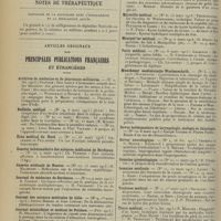0714 - Page 702 - Sociétés savantes. Société de neurologie. (Séance du 3 avril 1913). Pullulation microbienne et rareté des éléments leucocytaires dans le liquide céphalo-rachidien d'un cas de méningite pneumococcique suraiguë. MM. E. Gros et A. Bauer / Notes de thérapeutique. Posologie de la digitaline dans l'endocardite et la péricardite aiguës / Articles originaux des principales publications françaises et étrangères. Archives de médecine et de pharmacie militaires / Bulletin médical / Echo médical du Nord / Gazette hebdomadaire des sciences médicales de Bordeaux / Gazette médicale de Nantes / Journal de médecine de Bordeaux / Journal des sciences médicales de Lille / Journal scientifique et médical de Poitiers / Lyon chirurgical / Lyon médical / Marseille médical / Montpellier médical / Paris médical / Münchener medizinische Wochenschrift / Revue hebdomadaire de laryngologie, otologie et rhinologie / Revue neurologique / Semaine gynécologique / Semaine médicale / Toulouse médical / Tours médical