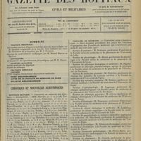 0749 - Page 737 - Sommaire / Chronique et nouvelles scientifiques. Hôpitaux de Paris / Faculté de médecine de Paris / Facultés de médecine
