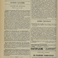 0776 - Page 764 - Des enseignements de la guerre des balkans. (Campagne de Thrace, 1912). Blessures par les armes de guerre ; par le médecin inspecteur général Ed. Delorme... / Sociétés savantes. Société de biologie. (Séance du 19 avril 1913). Présence du tréponème dans le cerveau des paralytiques généraux. MM. Levaditi, Marie... et Baukowski / Influence de l'alimentation sur la cholestérinémie. MM. Rouzaud et Cabanis / Sur un bacille d'Eberth authentique non agglutinable. MM. J. Froment et A. Rochaix / Valeur comparée de la déviation du complément chez les tuberculeux avec la tuberculine brute et les antigènes de Calmette. MM. Armand-Delille, Rist et Vaucher / Avis / Pratique médicale. Sur le coryza et son traitement / Livres nouveaux. L'intoxication par le tabac, par le Docteur Able Gy... [A. Gaullieur L'Hardy] / Notes pour l'internat. Les pleurésies tuberculeuses