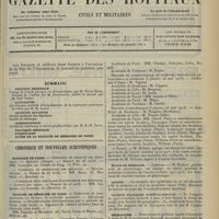 0797 - Page 785 - Sommaire / Chronique et nouvelles scientifiques. Hôpitaux de Paris / Faculté de médecine de Paris / Facultés de médecine / École de médecine / Marine / Société française d'ophtalmologie / Nécrologie / Statistique