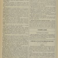0842 - Page 830 - Sociétés savantes. Société de chirurgie. (Séance du 30 avril 1913). Ulcère duodénal. Perforation aiguë. Laparotomie. Guérison. M. Pauchet / Appendicite. M. Savariaud / Fracture de l'extrémité inférieure du fémur. M. Bazy / Formulaire. Traitement de l'apepsie / Actes de la Faculté de médecine de Paris du 12 au 17 mai 1913. Thèses
