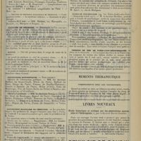 0847 - Page 835 - Chronique et nouvelles scientifiques. Concours pour l'agrégation / Facultés de médecine / Marine / Distinctions honorifiques / Association française de pédiatrie / Ecole de psychologie / Chemins de fer de Paris-Lyon-Méditerranée / Memento thérapeutique. Vomissements chez les nourrissons / Livres nouveaux. Etude historique et critique sur les générations spontanées et l'hétérogénie, par le Docteur Hector Grasset. [A. Gaullieur L'Hardy]