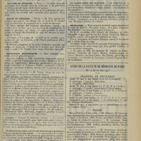 0861 - Page 851 - Chronique et nouvelles scientifiques. Concours pour l'agrégation / Facultés de médecine / Écoles de médecine / Distinctions honorifiques / Marine / Le service de trois ans et les élèves de l'École du service de santé militaire / La destruction des mouches / Nécrologie / Actes de la Faculté de médecine de Paris du 19 au 24 mai 1913. Examens de doctorat / Thèses