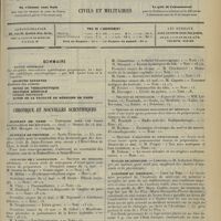0889 - Page 881 - Sommaire. Chronique et nouvelles scientifiques. Hôpitaux de Paris / Hôpitaux de Province / Concours de l'agrégation / Écoles de médecine / Académie de médecine / Renseignements