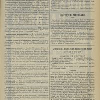 0891 - Page 883 - Chronique et nouvelles scientifiques. Académie de médecine / Guerre / Distinctions honorifiques / Société clinique de médecine mentale / Bagnoles de l'Orne / Nécrologie / Assistance publique / Amphithéâtre d'anatomie des Hôpitaux / Pratique médicale / Actes de la Faculté de médecine de Paris du 26 au 31 mai 1913. Examens de doctorat / Thèses