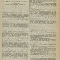0893 - Page 885 - Revue générale. Les atrophies musculaires progressives syphilitiques. La « myélite syphilitique ». Par André Léri..., et A. Lerouge. I. Historique