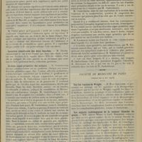 0915 - Page 907 - Sociétés savantes. Société de chirurgie. (Séance du 14 mai. 1913). Ethérisation de la cavité abdominale. M. le Secrétaire Général, lecture d'une note de M. Témoin... / Luxation simultanée des deux hanches. M. Delbet / Orchite aiguë primitive des enfants. M. Ombredanne / Société de médecine de Paris. (Séance du 9 mai 1913). Sur les vaccins de Wright. M. René Gaultier / Les aspects radiologiques de la tumeur blanche du genou. MM. Albert Weill et Carle Roederer