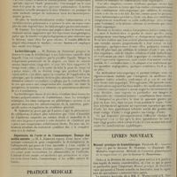 0916 - Page 908 - Sociétés savantes. Société de médecine de Paris. (Séance du 9 mai 1913). La trachéofistulisation. M. Georges Rosenthal / La kérithérapie. M. Barthe de Sandfort / Séparation de l'urée et de l'ammoniaque. Dosage des acides aminés. M. L. Lematte / Pratique médicale / Livres nouveaux. Manuel pratique de kinésithérapie. Fascicule II : Gynécologie, par le Docteur H. Stapfer. - Fascicule III : Maladies respiratoires. Méthode de l'exercice physiologique de la respiration, par le Docteur G. Rosenthal. [A. Gaullieur L'Hardy]