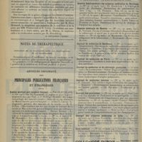 0918 - Page 910 - Livres nouveaux. Manuel pratique de kinésithérapie. Fascicule II : Gynécologie, par le Docteur H. Stapfer. - Fascicule III : Maladies respiratoires. Méthode de l'exercice physiologique de la respiration, par le Docteur G. Rosenthal. [A. Gaullieur L'Hardy] / Notes de thérapeutique. Posologie de la digitaline dans les palpitations et la tachycardie / Articles originaux des principales publications françaises et étrangères. Boston medical and surgical Journal / Deutsche medizinische Wochenschrift / Gazette hebdomadaire des sciences médicales de Bordeaux / Gazette médicale de Nantes / Journal de médecine de Bordeaux / Journal de médecine de Paris / Journal de médecine et de chirurgie pratiques / Journal de médecine interne / Journal des praticiens / Journal des sciences médicales de Lille / Lyon médical