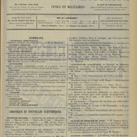 0953 - Page 945 - Sommaire / Chronique et nouvelles scientifiques. Hôpitaux de Paris / Concours de l'agrégation / Faculté de médecine de Paris / Académie française