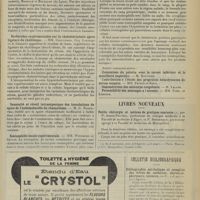 1013 - Page 1005 - Sociétés savantes. Société de biologie. (Séance du 24 mai 1913). Décalcification et lésions osseuses chez le lapin sous l'influence du lactose en injections intraveineuses. MM. Bonnamour, Badolle et Escallon... / Recherches expérimentales sur la cholestérinémie après ligature du cholédoque. MM. Chauffard, Guy Laroche et A. Grigaut / Innocuité et réveil intraorganique des inoculations de spore de l'anhémobacille du rhumatisme. M. G. Rosenthal / Eosinophilie locale expérimentale. MM. Weinberg et Séguin / Livres nouveaux. Petite chirurgie et notions de pratique courante, par P. Ardin-Delteil..., et P. Soubeyran... [M. Lance] / Bulletin bibliographique