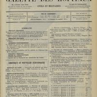 1065 - Page 1057 - Sommaire / Chronique et nouvelles scientifiques. Hôpitaux de Paris / Hôpitaux de Province / Concours de l'agrégation / Facultés de médecine