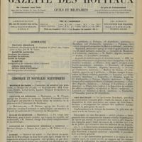 1177 - Page 1169 - Sommaire / Chronique et nouvelles scientifiques. Hôpitaux de Paris / Facultés de médecine / Écoles de médecine / Concours de l'assistance médicale à domicile / Guerre / Prix Bouchard