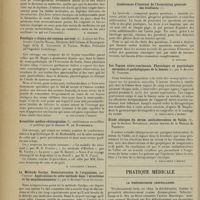 1236 - Page 1228 - Livres nouveaux. Les humanités et les médecins, par le Professeur Grasset. [B. Gayard] / Patologia et clinica del sistema nervoso. Lezioni del Professore Camillo Negro... [A. Gaullieur L'Hardy] / Actualités médico-chirurgicales, conférences recueillies et publiées par le Docteur H. de Rothschild. [A. Gaullieur L'Hardy] / La méthode Guelpa. Désintoxication de l'organisme, par l'auteur. Applications de cette méthode dans l'alcoolisme et les empoisonnements, par le Docteur Oscar Jennings. [A. Gaullieur L'Hardy] / Conférences d'internat de l'Association générale des étudiants. [B. Gayard] / Les vagues utéro-ovariennes. Physiologie et psychologie normales et pathologiques de la femme, par le Docteur H. Stapfer. [A. Gaullieur L'Hardy] / Etude clinique du sérum antituberculeux de Vallée, par le Docteur Boureille... [A. Gaullieur L'Hardy] / Pratique médicale. La théobromine cristallisée. [Montaguy]
