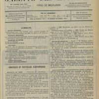 1241 - Page 1233 - Sommaire / Chronique et nouvelles scientifiques. Hôpitaux de Paris / Hôpitaux de Province / Concours de l'agrégation / Écoles de médecine / Modification à l'organisation de l'École d'application du service de santé des troupes coloniales / La réorganisation de l'École d'application du service de santé de la marine