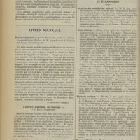 1254 - Page 1246 - Analyses. Neurologie. Myoclonie épileptique progressive. (MM. G. Jacquin et Marchand. L'Encéphale...). [P. camus] / Livres nouveaux. Pharmacodynamie, par F. Henrijean... Préface de M. le Professeur J. Teissier... Première partie. [A. Gaullieur L'Hardy] / L'Univers, organisme, néo-monisme, t. I, par L. Bardonnet. [A. Gaullieur L'Hardy] / Articles originaux des principales publications françaises et étrangères. Archives des maladies des enfants / Paris médical / Pédiatrie pratique / Presse médicale