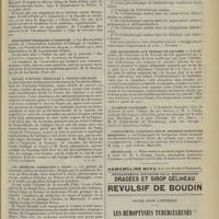 1309 - Page 1301 - Chronique et nouvelles scientifiques (suite). La chaire de puériculture / Le centenaire de Claude Bernard / Association française d'urologie / Voyage d'études médicales à Vernet-les-Bains / Les médecins américains à Paris / Réunion internationale de thalassothérapie / Les allocations aux femmes en couches / Académie française / Compagnie de navigation mixte, médecins sanitaires maritimes / Nécrologie / Notes pour l'internat. Les hémoptysies tuberculeuses