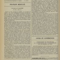 1348 - Page 1340 - Analyses. Psychiatrie. Troubles mentaux observés chez un sujet morphinnomane et chloralomane. (R. Mignot et Usse. L'Encéphale...). [P. Camus] / Pratique médicale. Pantopon et diarrhées. Par M. A. Mourlan / Cours et conférences. L'enseignement de l'électrologie de la radiologie et de la radiumthérapie dans les Hôpitaux de Paris