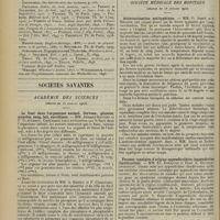 1364 - Page 1356 - Rapports de l'hypophyse avec les autres glandes à sécrétion interne. Par M. F. Dunan... / Sociétés savantes. Académie des sciences. (Séance du 15 juillet 1913). Le fluor dans l'organisme animal. Cerveau, glandes muscles, sang, lait, excrétions. MM. Armand Gautier et P. Clausmann / Inoculation intraveineuse de bacilles typhiques vivants. MM. Ch. Nicolle, A. Conor et E. Conseil / Société médicale des Hôpitaux. (Séance du 18 juillet 1913). Autovaccination antityphique. MM. O. Josué et F. Belloir / Fausses coxalgies d'origine appendiculaire (appendicites claudicantes). MM. Ed. Enriquez et René A. Gutmann