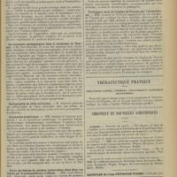 1365 - Page 1357 - Sociétés savantes. Société médicale des Hôpitaux. (Séance du 18 juillet 1913). Pseudo-coxalgie et appendicite. MM. Babinski, Ed. Enriquez et Gaston Durand / Les secousses nystagmiques dans le syndrome de Basedow. M. Paul Sainton / Radiographie de côtes cervicales. M. Sainton / Lipomatose symétrique. MM. Achard et Leblanc / Etude des lésions du poumon tuberculeux dans deux cas traités par le pneumothorax artificiel. MM. Louis Rénon et E. Géraudel / Traitement local de l'angine de Vincent par l'arsenobenzol. MM. Achard et Feuillié / Thérapeutique pratique. Digestions lentes, pénibles. Insuffisance gastrique (hypopepsie) / Chronique et nouvelles scientifiques (suite). Guerre