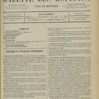 1369 - Page 1361 - Sommaire / Chronique et nouvelles scientifiques. Facultés de médecine / Écoles de médecine / École supérieure de pharmacie de Nancy / École du Val-de-Grace / Le service de trois ans et les étrangers / Guerre