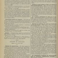 1380 - Page 1372 - Sociétés savantes. Société de chirurgie. (Séance du 16 juillet 1913). Typhlo-sigmoïdostomie pour stase intestinale. M. Pauchet... / Sporotrichose primitive de l'humérus. M. Jeanne... / Rapports. M. Delbet, sur un mémoire de MM. Guillot et Dehelly... / Société de biologie. (Séance du 19 juillet 1913). Albumine des expectorations. M. Roger / Richesse du noeud de Keith et Flack et du faisceau de His en fibrilles élastiques. MM. Louis Rénon et E. Géraudel / Sur la fixation prédominante du radium par le squelette. M. H. Dominici, Mme A. Laborde et M. A. Laborde / Recherche de l'utilisation des sucres par l'analyse des gaz du sang veineux. MM. Achard et Desbouis / Influence de divers liquides perfusés sur la survie de la muqueuse gastro-intestinale. MM. Carnot et Dumont