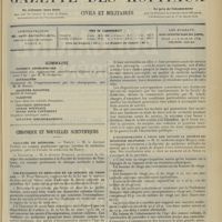 1397 - Page 1389 - Sommaire / Chronique et nouvelles scientifiques. Facultés de médecine / Les étudiants en médecine et le service de trois ans / L'incorporation à vingt ans devant la Société de médecine militaire / Nécrologie