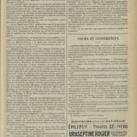 1501 - Page 1493 - Intérêts professionnels. Les pelotons d'instruction des étudiants en médecine / Cours et conférences. Laboratoire d'histologie (Professeur M. Prenant) / Avis