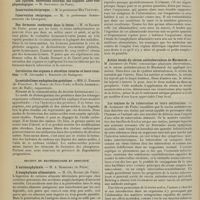 1522 - Page 1514 - XVIIe Congrès international de médecine. Tenu à Londres, du 6 au 12 août 1913. Section de physiologie. Des corrélations des organes entre eux, spécialement entre les reins et les capsules surrénales et des sécrétions internes. M. le Professeur Nicolle de Dominicis... / Des ferments renfermés dans le foetus. M. de Backer... / Le métabolisme endogène des protéines. MM. G. Embden..., H. Dakin... et Emile Abderhalde... / Section de bactériologie et immunité. L'anaphylaxie alimentaire. M. Ch. Richet... / Action locale du sérum antituberculeux de Marmorek. M. Jacobson... / Les toxines de la tuberculose et leurs antitoxines. M. Albahary...