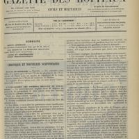 1597 - Page 1589 - Sommaire / Chronique et nouvelles scientifiques. Écoles de médecine / L'internement des infirmes mentaux en Angleterre / Lièvres aveugles / Renseignements