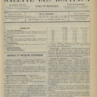 1613 - Page 1605 - Sommaire / Chronique et nouvelles scientifiques. Hôpitaux de Paris / Marine / Distinctions honorifiques / Le personnel médical en France et en Algérie / Nécrologie / Faculté de médecine / Erratum