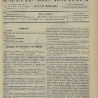 1701 - Page 1693 - Sommaire / Chronique et nouvelles scientifiques. Hôpitaux de Paris / Hôpitaux de Province / Académie de médecine / Marine / École du service de santé maritime