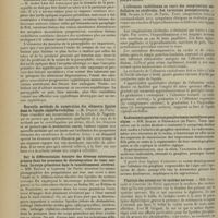 1706 - Page 1698 - XVIIe Congrès international de médecine. Tenu à Londres, du 6 au 12 août 1913. Section de neuropathologie. Nature de l'état dénommé « parasyphilis ». MM. les docteurs F. W. Mott... et Nonn... / Discussion des rapports sur la nature de la parasyphilis. M. André Léri / Nouvelle méthode de numération des éléments figurés dans le liquide céphalo-rachidien. M. Durupt... / Sur la différenciation élective des diverses substances grasses dans les processus de désintégration du tissu nerveux. Le corps granuleux dans le ramollissement cérébral. MM. Roussy et Laroche... / L'albumine rachidienne au cours des compressions médullaires ou cérébrales. Ses variations postopératoires. MM. Sicard et Foix... / Radicotomie postérieure et gangliectomie rachidienne pour algies. MM. Sicard et Desmarets... / Fixation des poisons sur le système nerveux. MM. Guillain et Laroche...