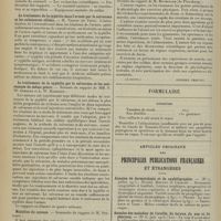 1712 - Page 1704 - XVIIe Congrès international de médecine. Tenu à Londres, du 6 au 12 août 1913. Section de médecine navale et militaire. Organisation sanitaire militaire sous les tropiques. Résumé du rapport de M. P. Héhir... / Le traitement de la syphilis dans l'armée par le salvarsan et les substances alliées. M. Vennin... / Le traitement de la syphilis par le salvarsan et les substances du même genre. Résumé du rapport de MM. F. W. Gibrard et L. W. Harrison / Maladies du caisson. Sommaire du rapport de M. Stewart / Physiologie de l'exercice physique et de la marche. Résumé du rapport de M. Buchinger... (A suivre) / Formulaire / Articles originaux des principales publications françaises et étrangères. Annales de dermatologie et de syphiligraphie / Annales des maladies de l'oreille, du larynx, du nez et du pharynx / Archives de médecine et de pharmacie militaires