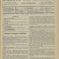 1733 - Page 1725 - Sommaire / Chronique et nouvelles scientifiques. Hôpitaux de Paris / Hôpitaux de Province / Guerre / Marine / Internat des asiles d'aliénés de la Seine / Nécrologie