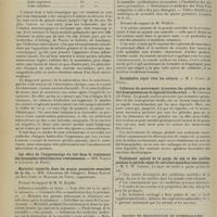 1740 - Page 1732 - XVIIe Congrès international de médecine. Tenu à Londres, du 6 au 12 août 1913. Section des maladies des enfants. Des premiers signes de la tuberculose pulmonaire chez le nourrisson. M. P. Pee... / Mortalité infantile dans les quatre premières semaines de la vie. MM. Chalmers..., Henry Koplik... et Wallich... / Influence du mouvement brownien des globules gras du lait homogénéisé sur la digestibilité de ce lait. M. Lavialle... / Traitement spécial de la gorge, du nez et des oreilles pendant la période aiguë de certaines maladies infectieuses. M. E. W. Goodal / Section de dermatologie et syphiligraphie. L'épithélioma de la peau bénin et malin. MM. Darier..., Fordyce... et Jodassohn...