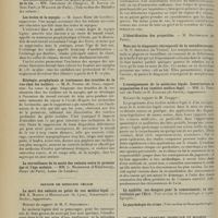 1744 - Page 1736 - XVIIe Congrès international de médecine. Tenu à Londres, du 6 au 12 août 1913. Section d'hygiène et médecine préventive. Les facteurs qui déterminent l'éclosion, le développement et la gravité des maladies épidémiques. M. Major Greenwood... / Les Écoles et la myopie. M. James Kerr... / Etiologie, prophylaxie et traitement des troubles de la vue chez les écoliers. M. R. Possek... / Section de médecine légale. La mort des enfants au point de vue médico-légal. MM. E. Martin et Mouriquand..., Strassman... / Note sur le diagnostic rétrospectif de la morphinomanie. M. O. Jennings... / L'enseignement de la médecine légale. Construction et organisation d'un institut médico-légal. MM. L. Thoinot... et H. Zangger... / Section de médecine tropicale et hygiène. De la peste. Sur la valeur des recherches sur les puces de rat dans la découverte des germes de la peste. Résumé du rapport de M. S. Kitasato...