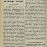 1806 - Page 1798 - Notes pour l'internat. Péritonites aiguës. (A suivre) / Bulletin bibliographique