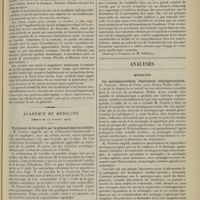 1851 - Page 1843 - Sociétés savantes. Académie des sciences. (Séance du 6 octobre 1913). Un vaccin antigonococcique atoxique. Son application au traitement de la blennorragie et de ses complications. MM. Ch. Nicolle et L. Blaizot / Académie de médecine. (Séance du 14 octobre 1913). Traitement de la surdité par la gymnastique auriculaire. M. Fernet / Les blessures à la guerre des Balkans. M. Laurent... / Traitement de la surdité. M. Laimé... / Analyses. Médecine. Les méningococcémies. Septicémies méningococciques. (S. Portret. Thèse de Paris...). [M. Brelet]