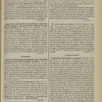 1895 - Page 1887 - Analyses. Médecine infantile. Sur un cas singulier d'hérédo-syphilis nerveuse. (Terrien, Babonneix et Dautrelle. Soc. de pédiat...). [B. Gayard] / Complications pulmonaires de la scarlatine : abcès multiples du poumon et pyopneumothorax. Infarctus du poumon par thrombose. (R. Porak. Soc. de pédiat...). [B. Gayard] / Chirurgie. Rupture rétropéritonéale de l'appendice avec extravasation de pus dans la cuisse et gangrène de celle-ci. (Jacob R. Buchbinder. Journ. amer. med. Assoc...). [F. Gardner] / Sténose hypertrophique du pylore chez un nourrisson. Gastro-entérostomie, à l'âge de treize jours. Guérison. (Fredet et L. Tixier. La Pédiatrie pratique...). [B. Gayard] / Un cas de mélanose bénigne. (J. Clark Stewart. Journ. Amer. Med. Assoc...). [F. Gardner] / Dermatologie. Tuberculose inflammatoire et psoriasis. (Petges et Dequeyroux. Ann. de dermat. et syphil...). [P. Gastinel]